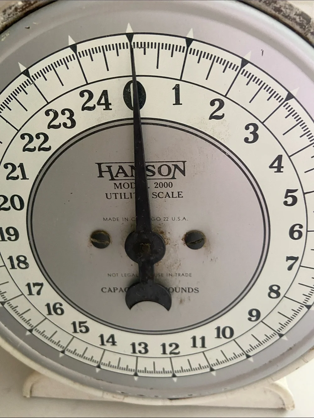 Vintage Hanson Model 2000 Utility Scale 25 lb Kitchen Produce Farm Scale
